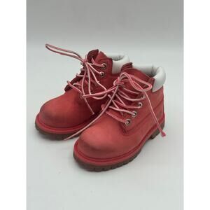 Timberland Work Boots Girls Toddler Sz 6 Pink “Rose Of Sharon” 6” Waterproof